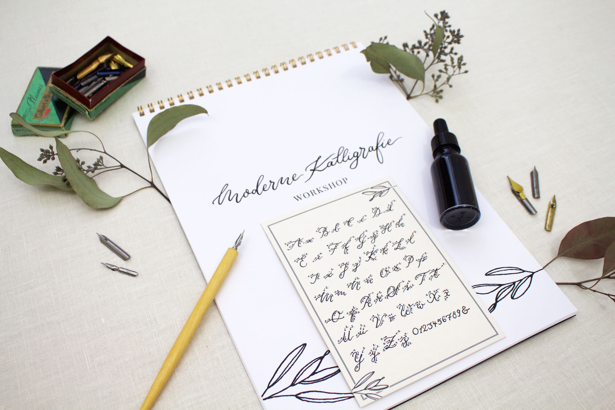 Kalligraphie lernen mit dem 5-teiligen Kalligraphie Set für Anfänger
