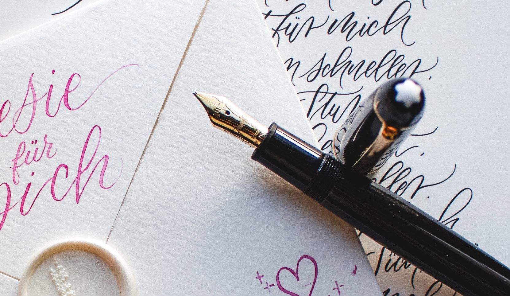 Valentinstag Brief schreiben Handschrift Schönschrift Gedicht Poesie Kalligrafie Moderne Kalligraphie Hand Lettering Vorlagen Geschenk Montblanc