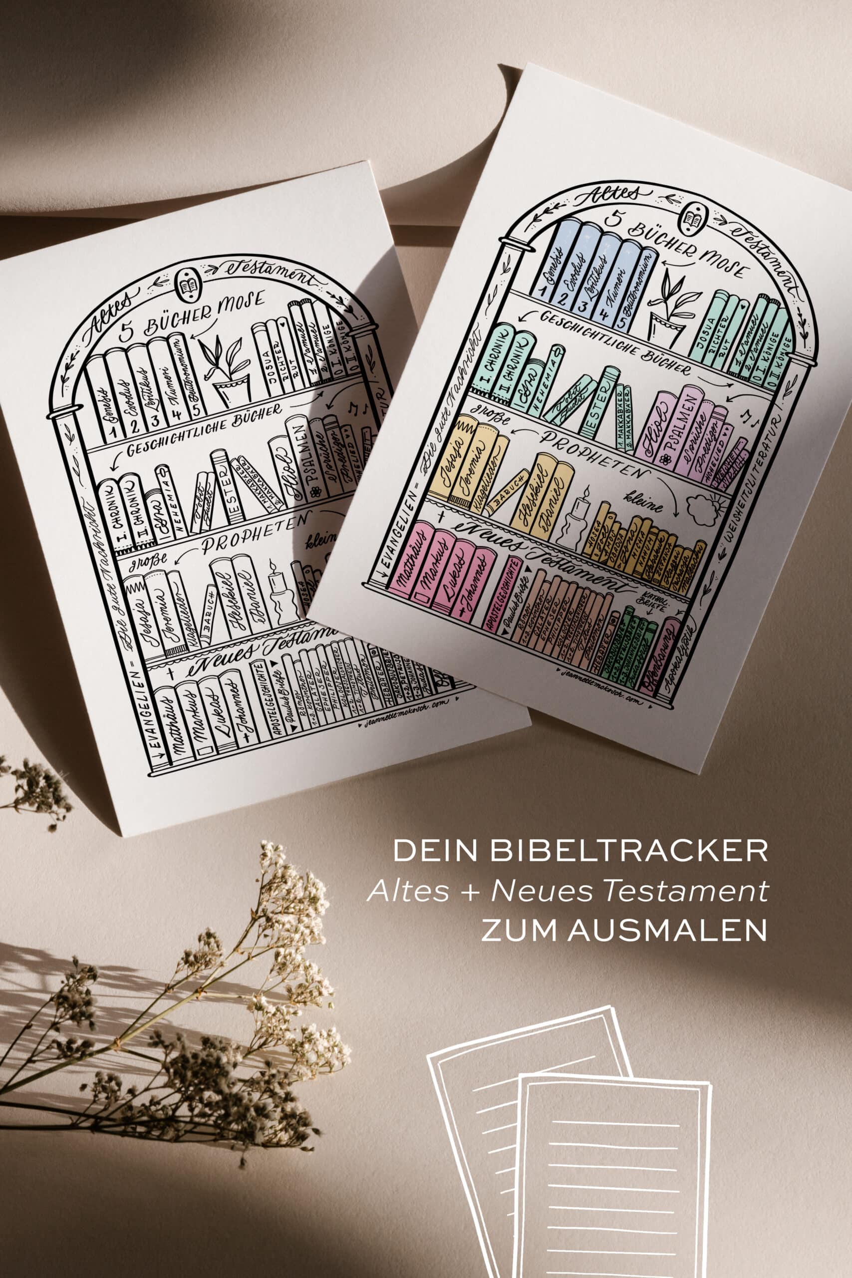 Bibellese Tracker Regal zum Ausmalen Bibeljournaling
